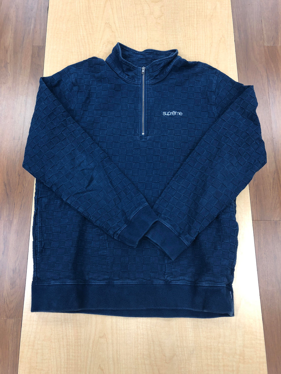 Supreme spring/summer 2015 zip up checkered quarter zip sweater