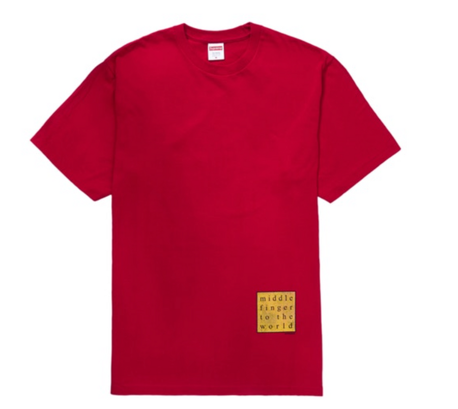 Supreme Middle Finger to the World Tee Red