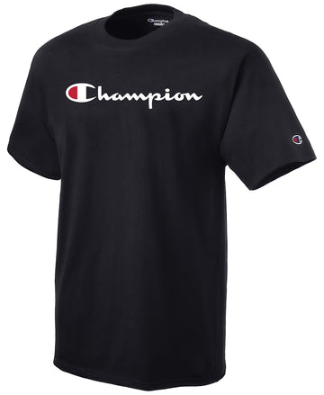 Champion Tee Black Chest Script