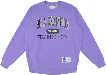 Supreme Champion Stay In School Crewneck Light Purple