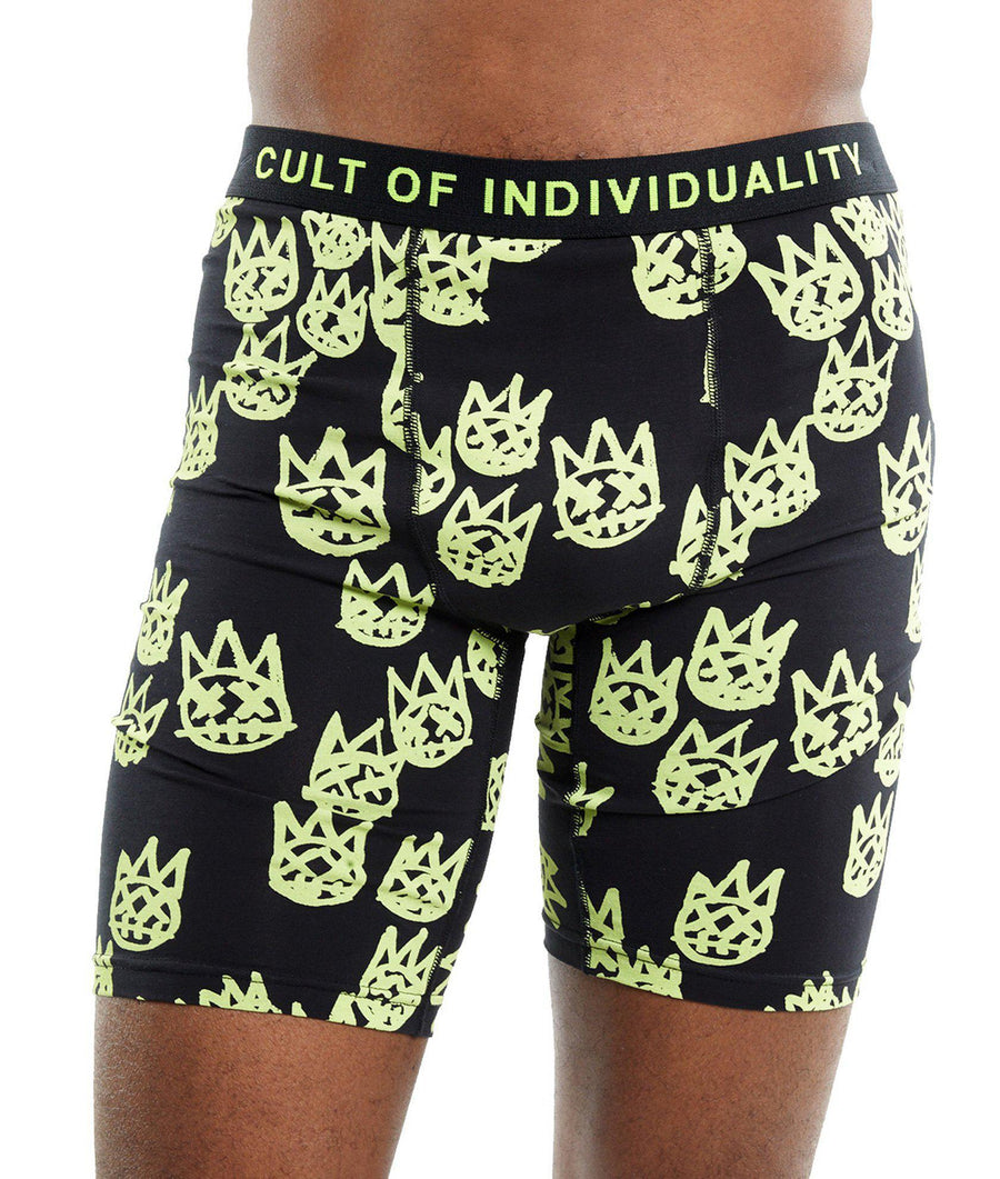 CULT OF INDIVIDUALITY SHIMUCHAN GREY NEON PRINT BOXER BRIEF UNDERWEAR (2 PACK)