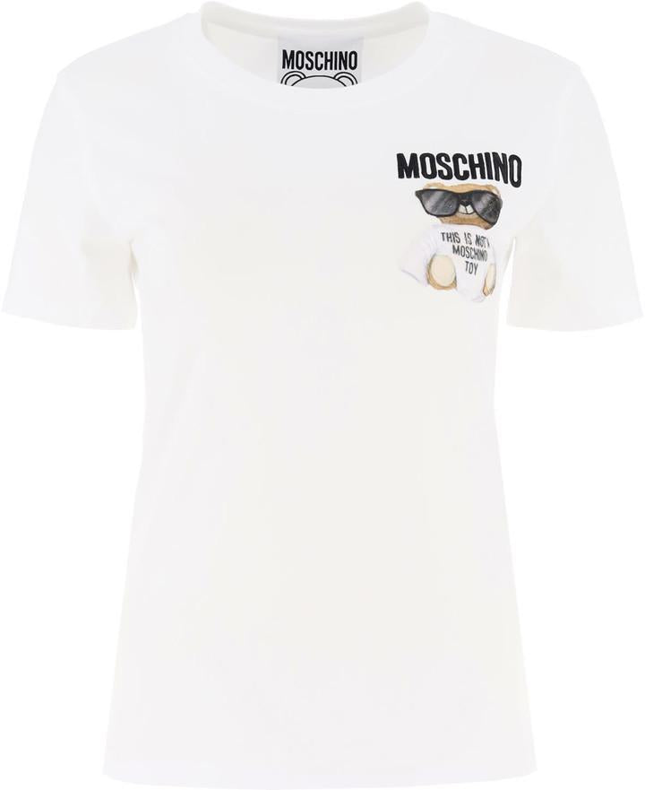Moschino White Embroidered Micro Teddy Bear T-Shirt