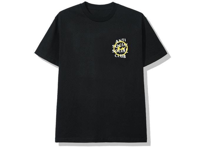 Anti Social Social Club x Fragment Yellow Bolt Tee Black