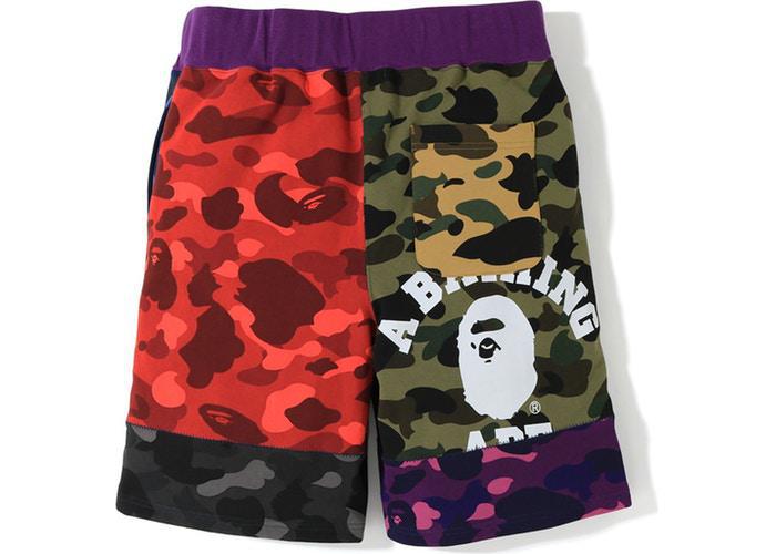 BAPE Mix Camo Crazy Sweat Shorts Multi