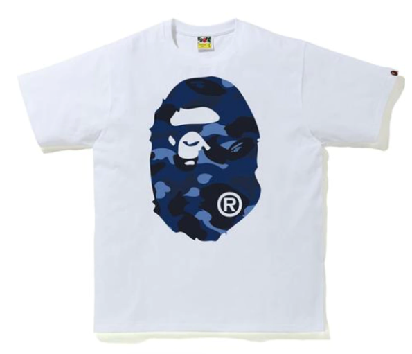 BAPE ABC COLOR CAMO BY BATHING TEE TEE WHITE/NAVY