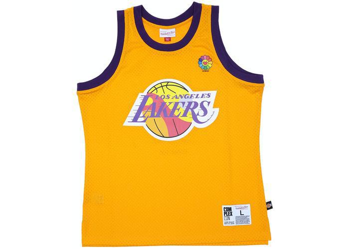 Takashi Murakami ComplexCon x LA Lakers M&N Basketball Jersey Gold