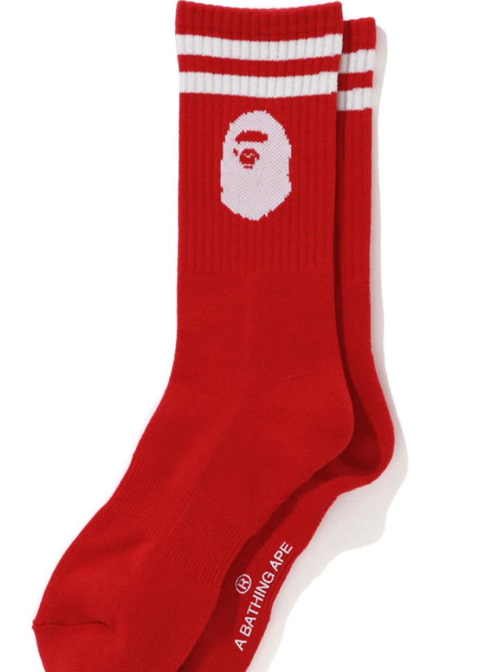 BAPE Ape Head Socks (FW19) Red