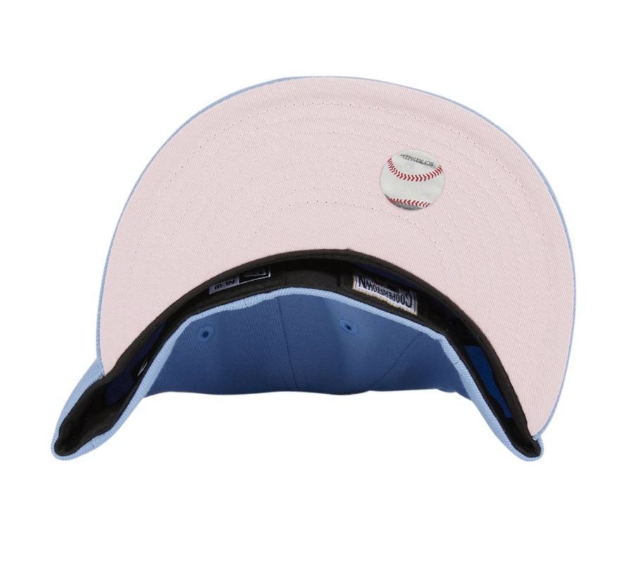 Exclusive New Era 59Fifty New York Mets 2000 World Series Patch Pink UV Hat - Indigo