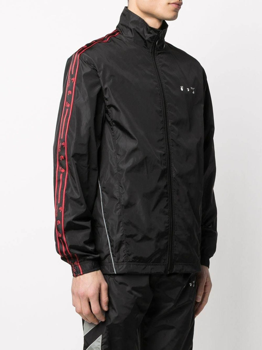 Off-White Logo Stripe Track Top Black White