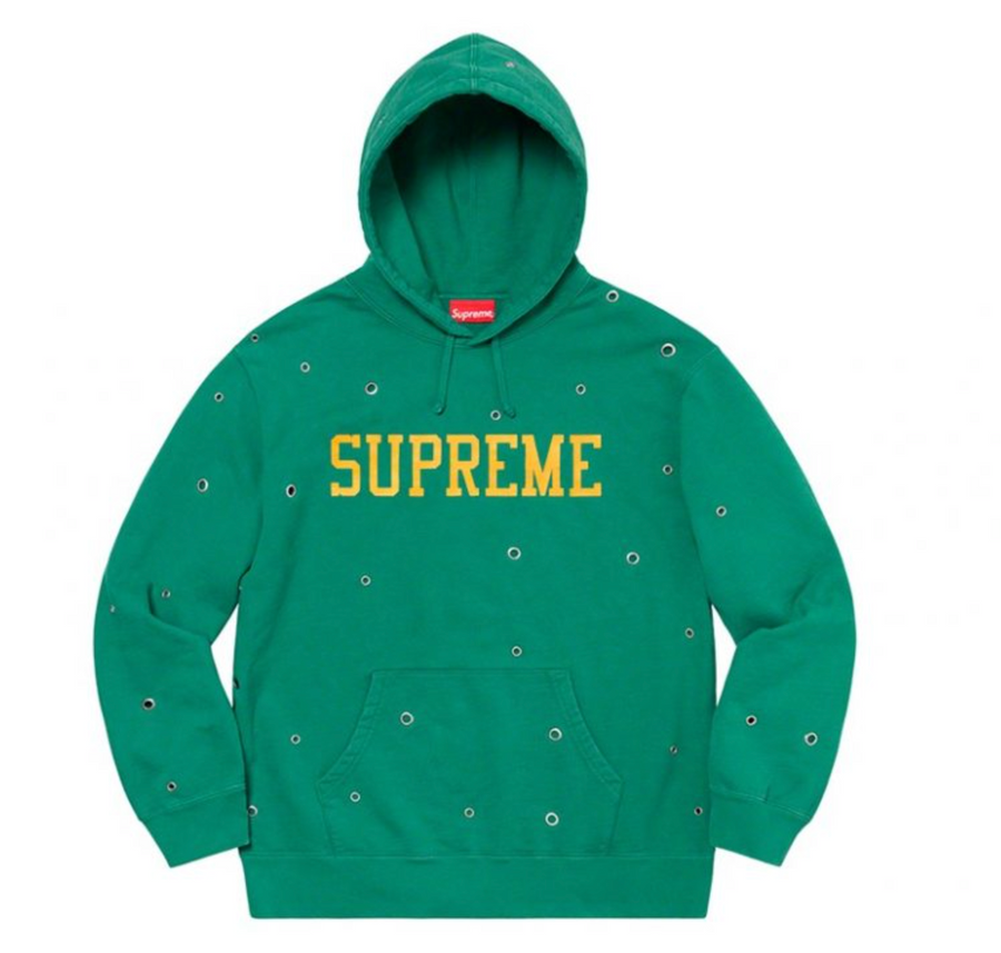 Supreme Hole Hoodie Green/Orange