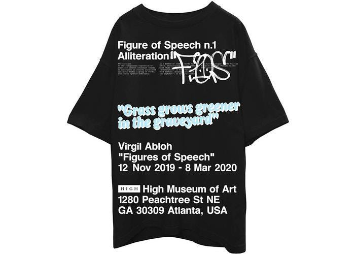 Virgil Abloh Canary Yellow x FOS Alliteration VAA AMO Towers T-Shirt Black