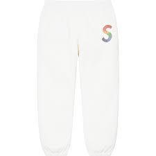 Supreme Swarovski S Logo Sweatpant White