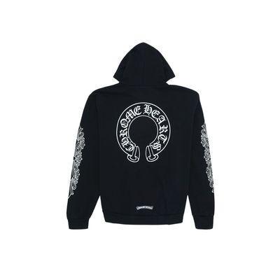 Chrome Hearts Horse Shoe Floral Zip Up Black