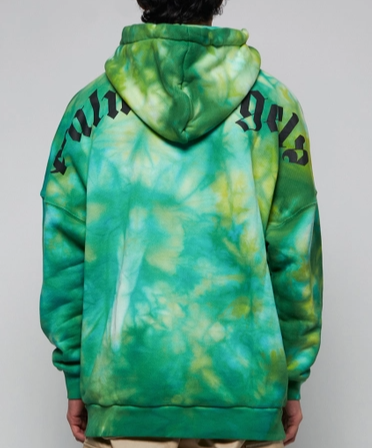 PALM ANGELS Tie Dye Curved Logo Hoodie