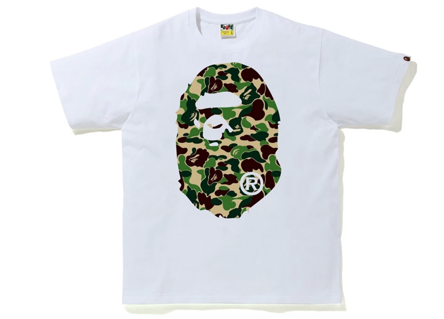 BAPE ABC Camo Big Ape Head Relaxed Tee White/Green