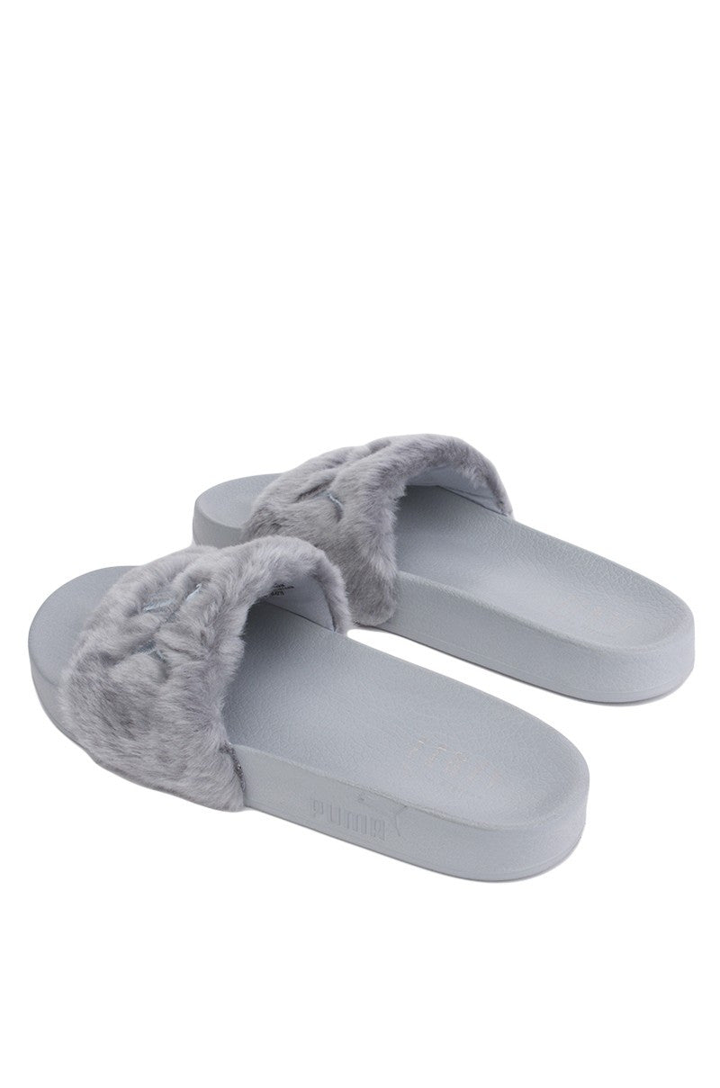 Puma Rihanna Leadcat Fenty Fur Slide Grey Sandal